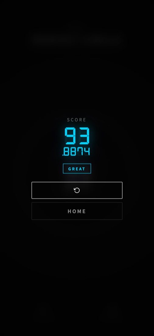 93.8874점 GREAT 결과 화면